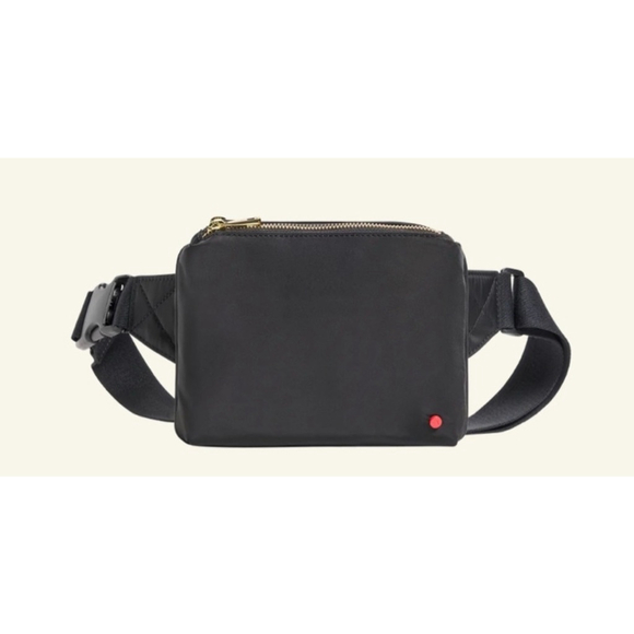 STATE Lorimer Mini Fanny Pack Black Gold Belt Bag NWT - Picture 1 of 4